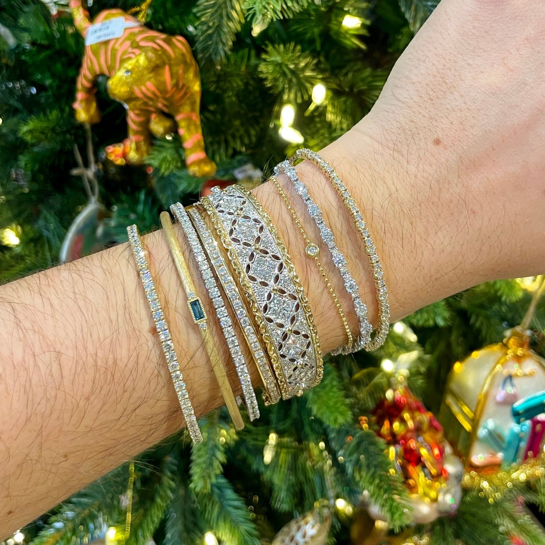 2ctw Diamond Tennis Bracelet in 14K Yellow Gold - Flexible & Adjustable for Women - Perfect for Weddings, Anniversaries & Special Occasions