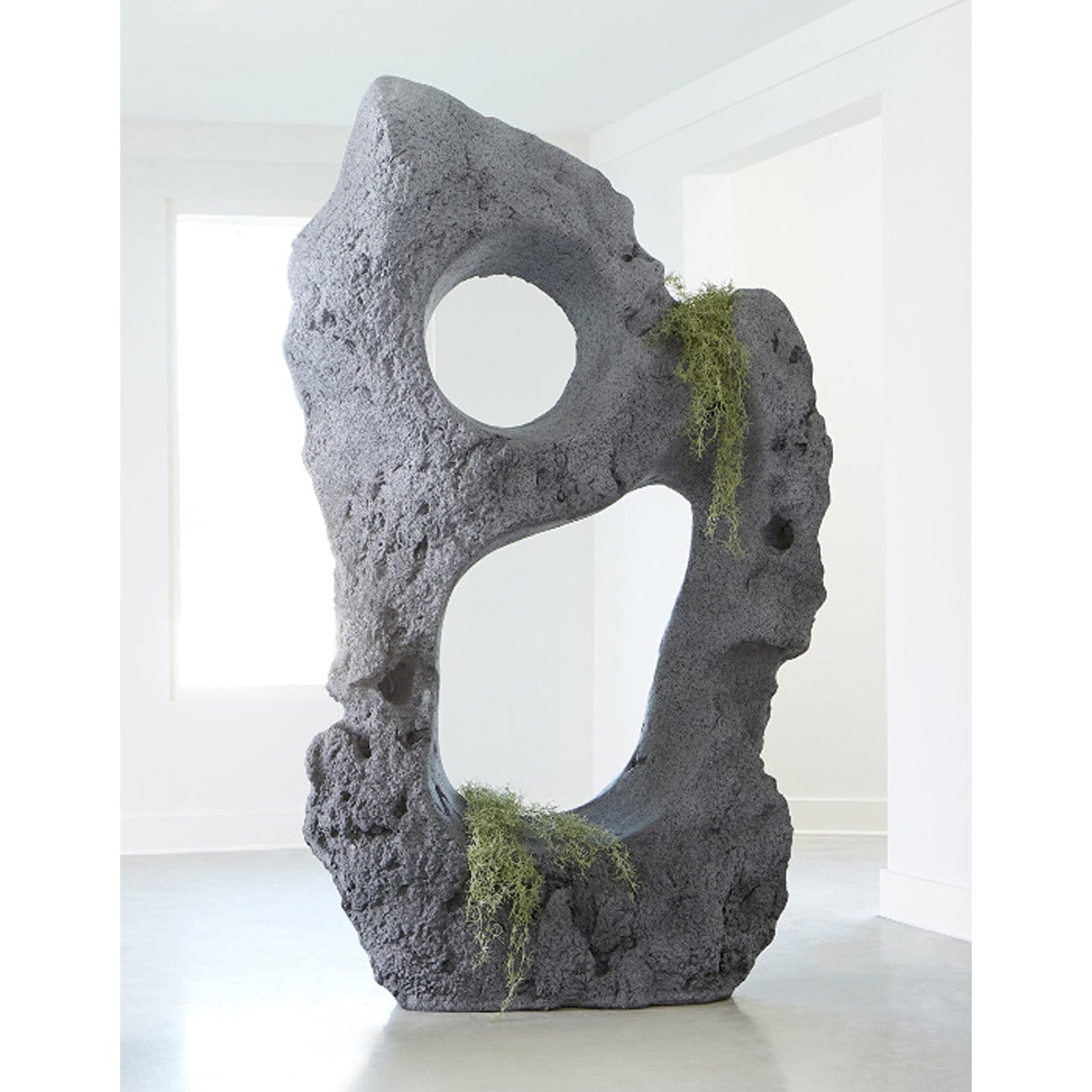 Colossal Charcoal Stone C Cast Stone Sculpture - Handcrafted Garden Statue for Outdoor Decor, Patio & Landscape Design