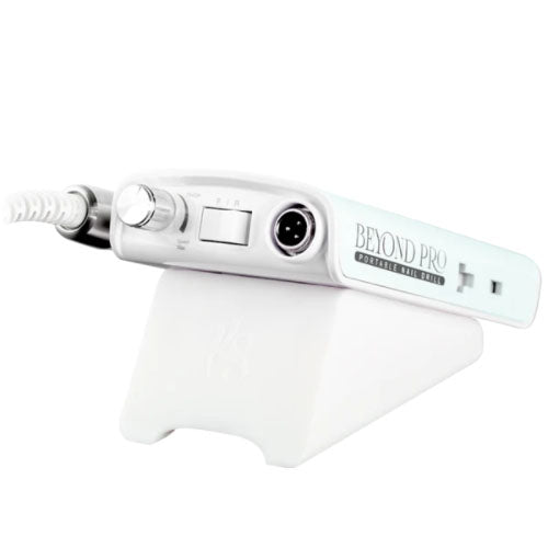 Beyond PRO Portable Nail Drill Machine - Professional Electric Manicure Pedicure Kit with 6 Bits & LED Light, Cordless Nail File for Home & Salon Use (Blue) - Perfect for DIY Nail Art, Gel Polish Removal & Acrylic Nail Shaping