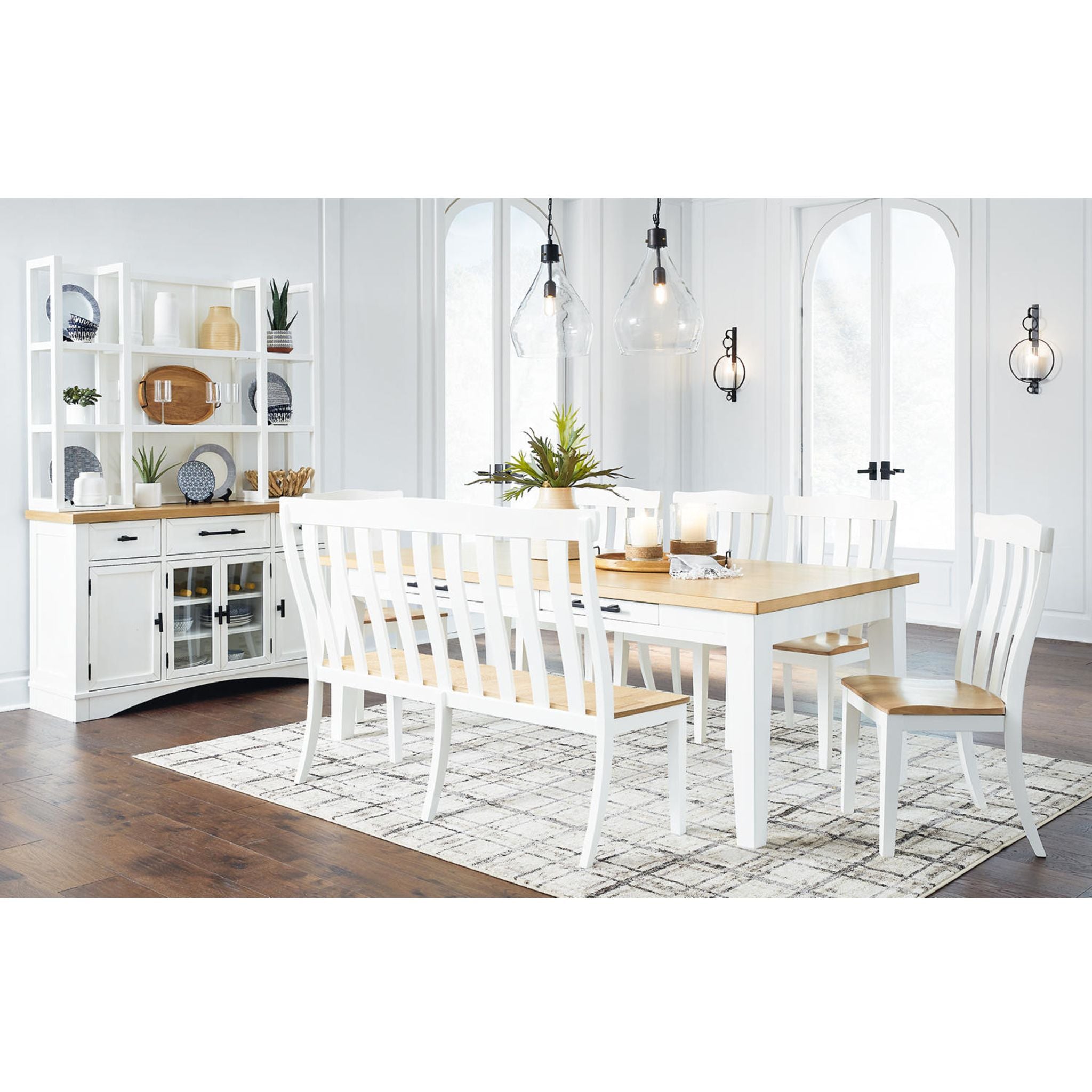 Ashbryn White and Natural Wood Dining Table (D844-25) - Perfect for Modern Kitchens, Dining Rooms, and Small Spaces