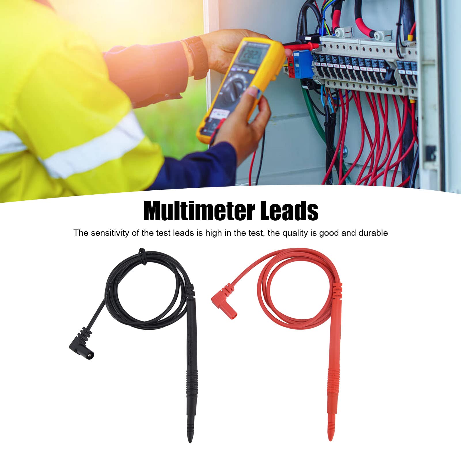 Professional Gold Plated Multimeter Test Leads - 1000V 10A Accurate Probes for LED Lights, Chip Capacitors & Resistors - Ideal for Electronics Repair, DIY Projects & Electrical Testing