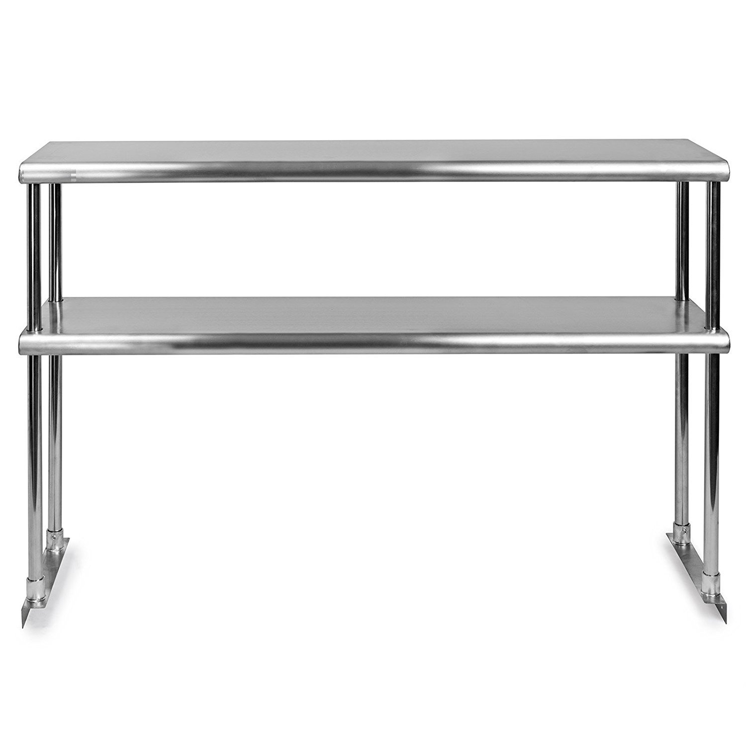 Adjustable Double Overshelf 14 x 24 Inches - Stainless Steel Work Table Organizer for Kitchen, Office, or Garage Storage