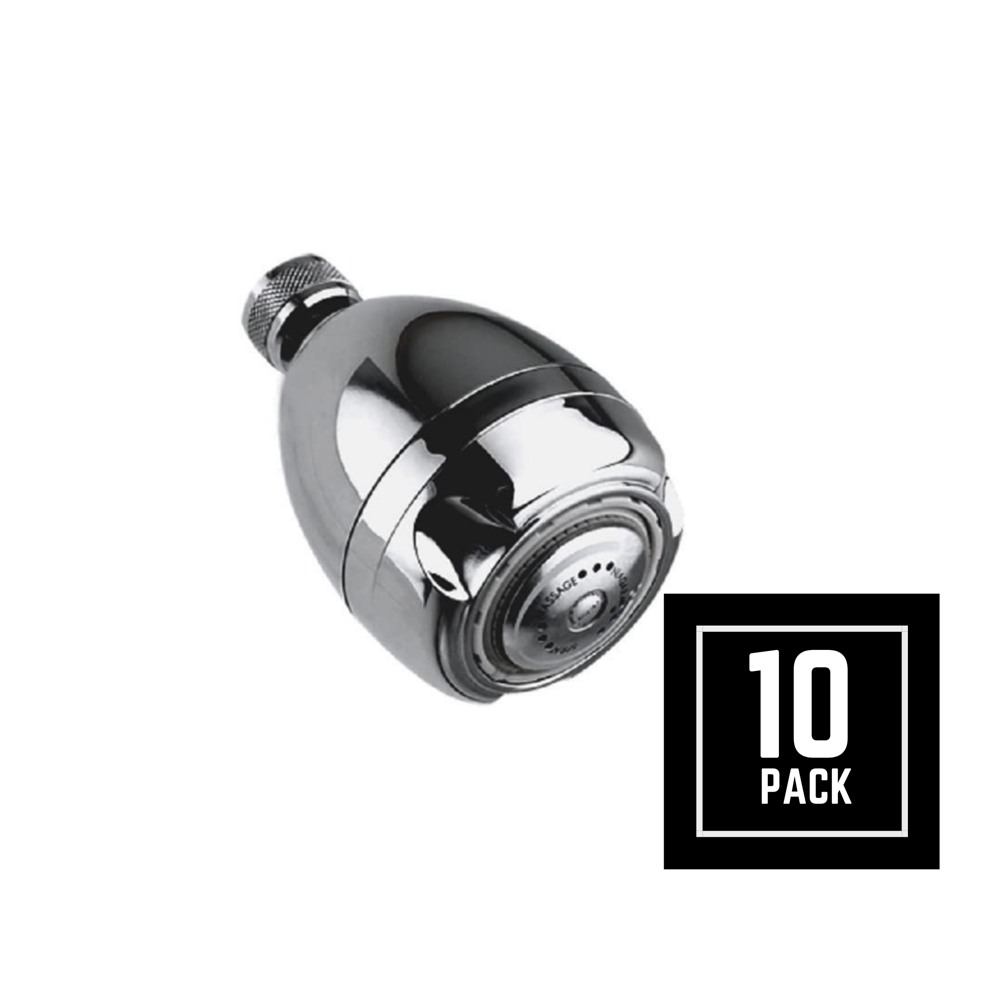 Niagara Conservation Earth Massage 3-Function WaterSense Certified Chrome Showerhead - 10-Pack for Contractors | High-Efficiency Low-Flow Shower Head for Hotels, Gyms & Multi-Family Homes