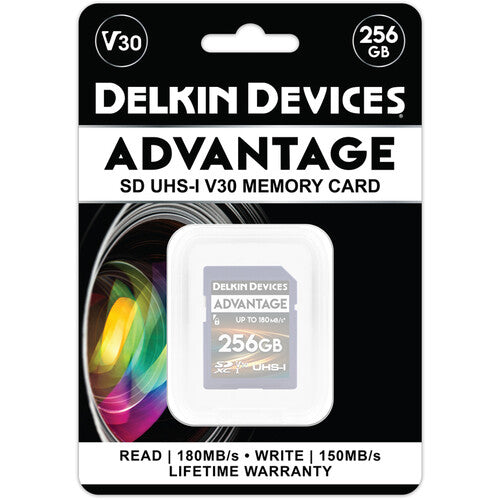 Delkin DSAV3256 256GB UHS-I SDXC Memory Card - High Speed Class 10 for DSLR Cameras, Drones & Action Cameras - Perfect for 4K Video Recording & Burst Mode Photography