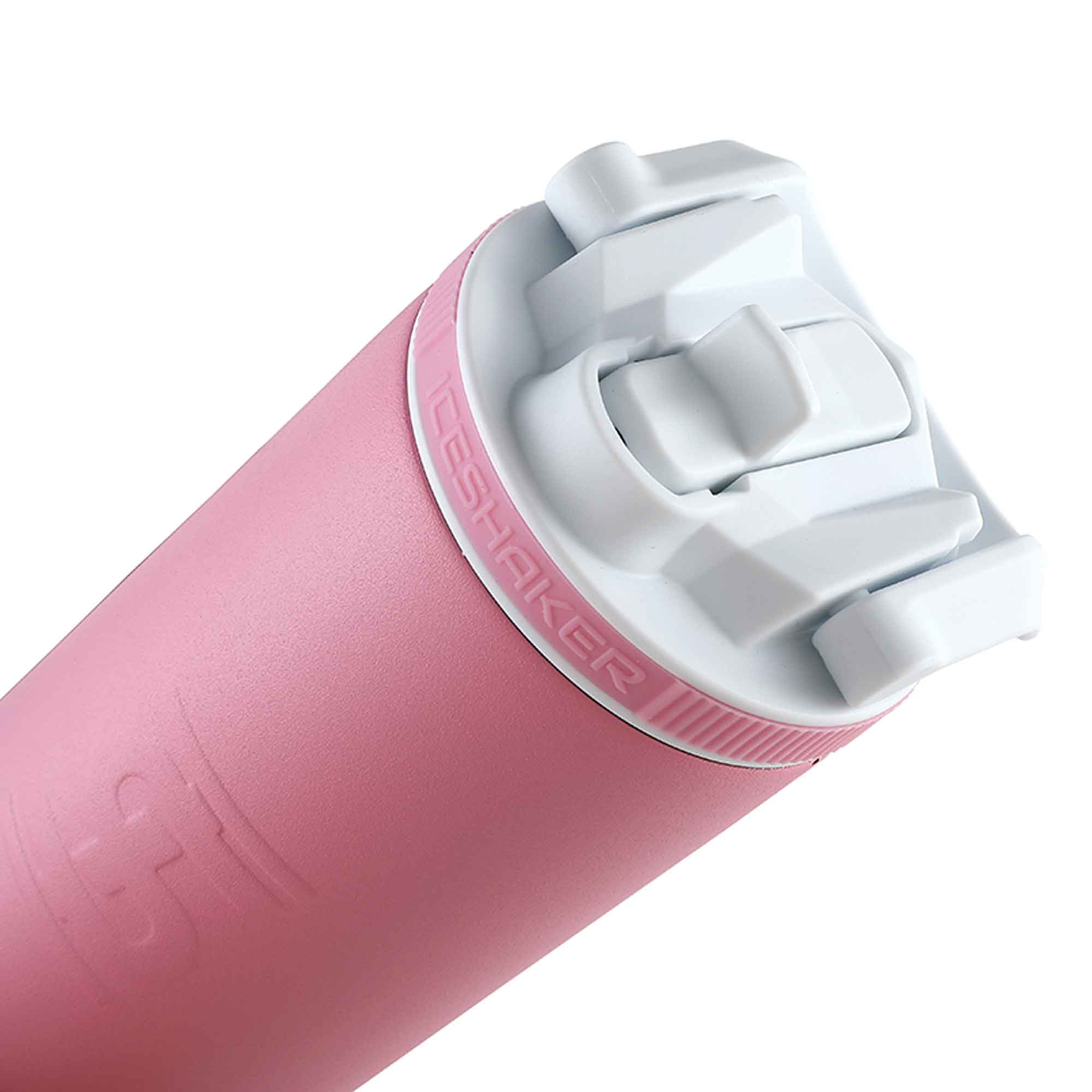 14oz & 20oz Sport Water Bottle Lids - White with Pink Stripe - Leakproof Replacement Caps for Gym, Hiking & Outdoor Activities