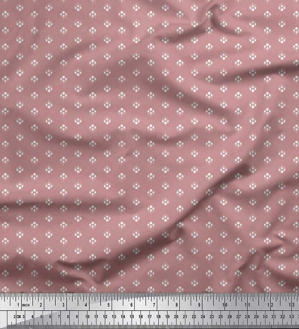 Soimoi Moss Georgette Brown Fabric by The Yard - 42 Inch Wide Geometric Printed Fabric with Circle & Diamond Design for Dresses, Skirts & DIY Projects - Soft Shirting Material for Fashion Sewing and Home Decor
