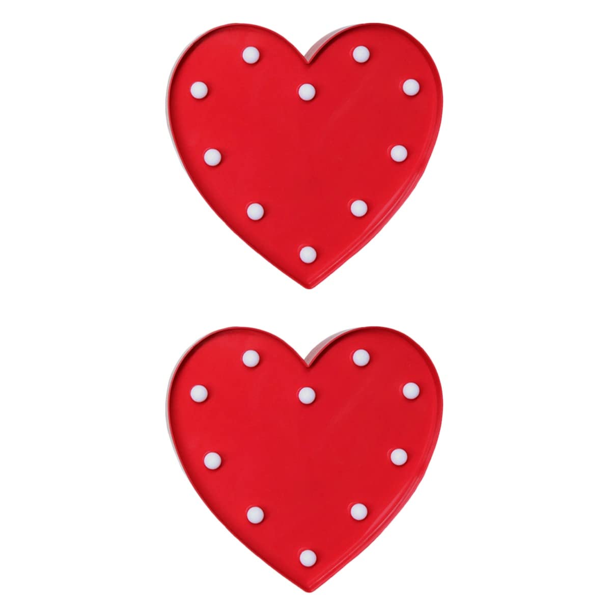 ULTNICE 2 Pack Heart Shaped LED Marquee Lights - Battery Operated Romantic Night Light for Valentine's Day, Wedding, Birthday Party Decor - Perfect for Bedroom, Home Bar, and Special Event Decorations
