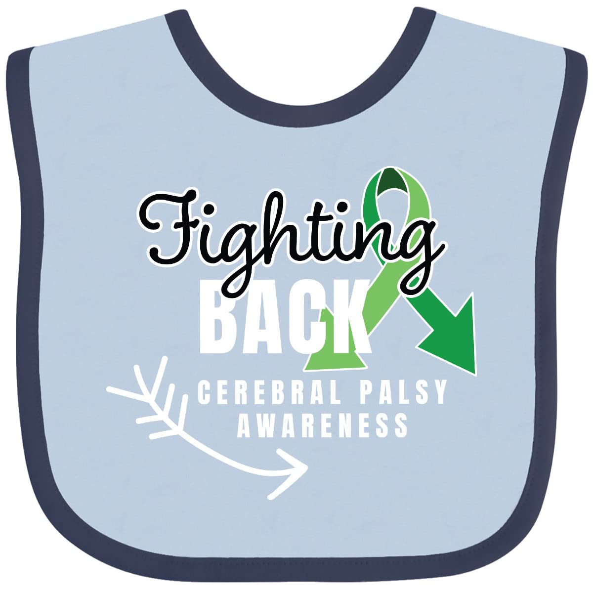 Inktastic Fighting Back Cerebral Palsy Awareness Baby Bib - Soft Cotton Drool Bib for Infants & Toddlers - Perfect for Feeding, Playtime & Raising CP Awareness