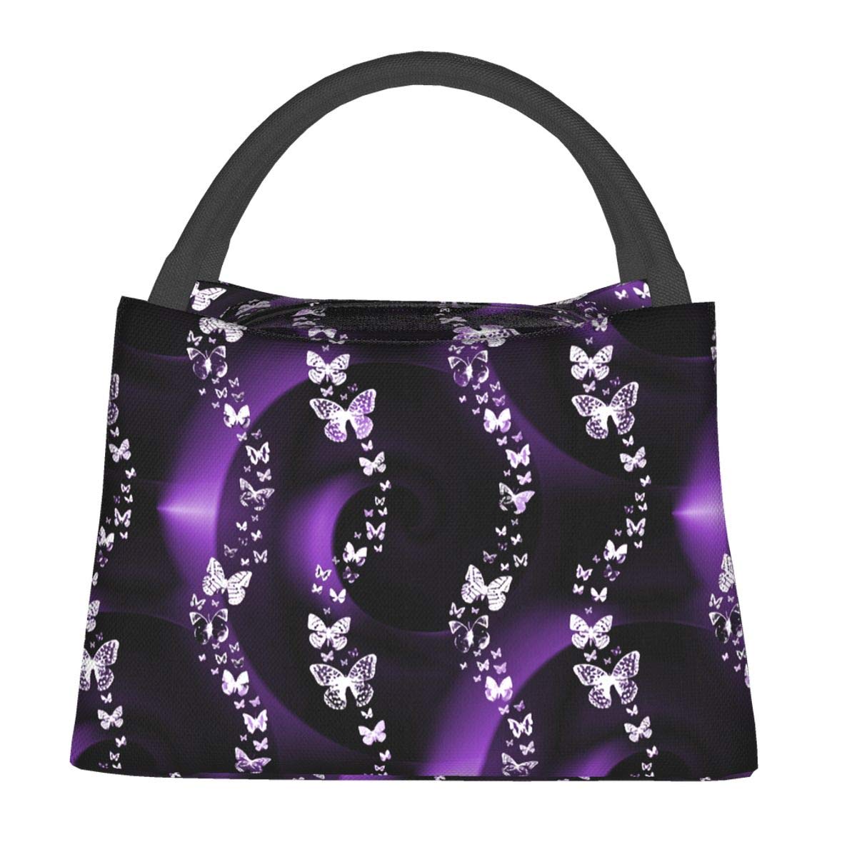 Insulated Purple Butterfly Lunch Bag for Women - Leakproof Cooler Tote for Work, School & Picnics | BPA-Free Reusable Lunch Box