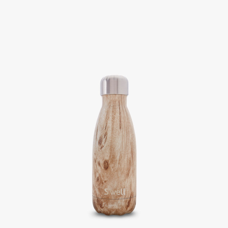 S'well Wood Insulated Water Bottle 9oz (266mL) - Leakproof & Eco-Friendly Stainless Steel Travel Tumbler for Hot & Cold Drinks - Perfect for Hiking, Office, Gym & Outdoor Activities