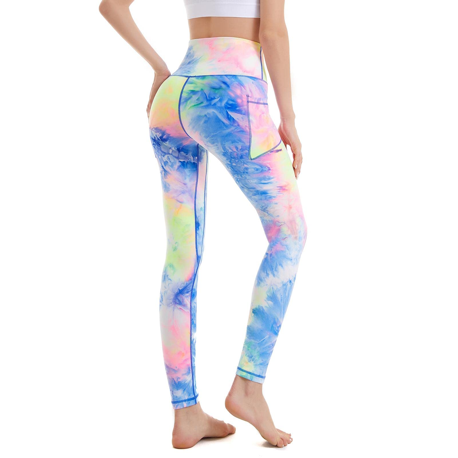 CCKO High Waisted Yoga Pants for Women with Pockets - Stretchy Workout Leggings with Tummy Control - Perfect for Gym, Running & Everyday Wear