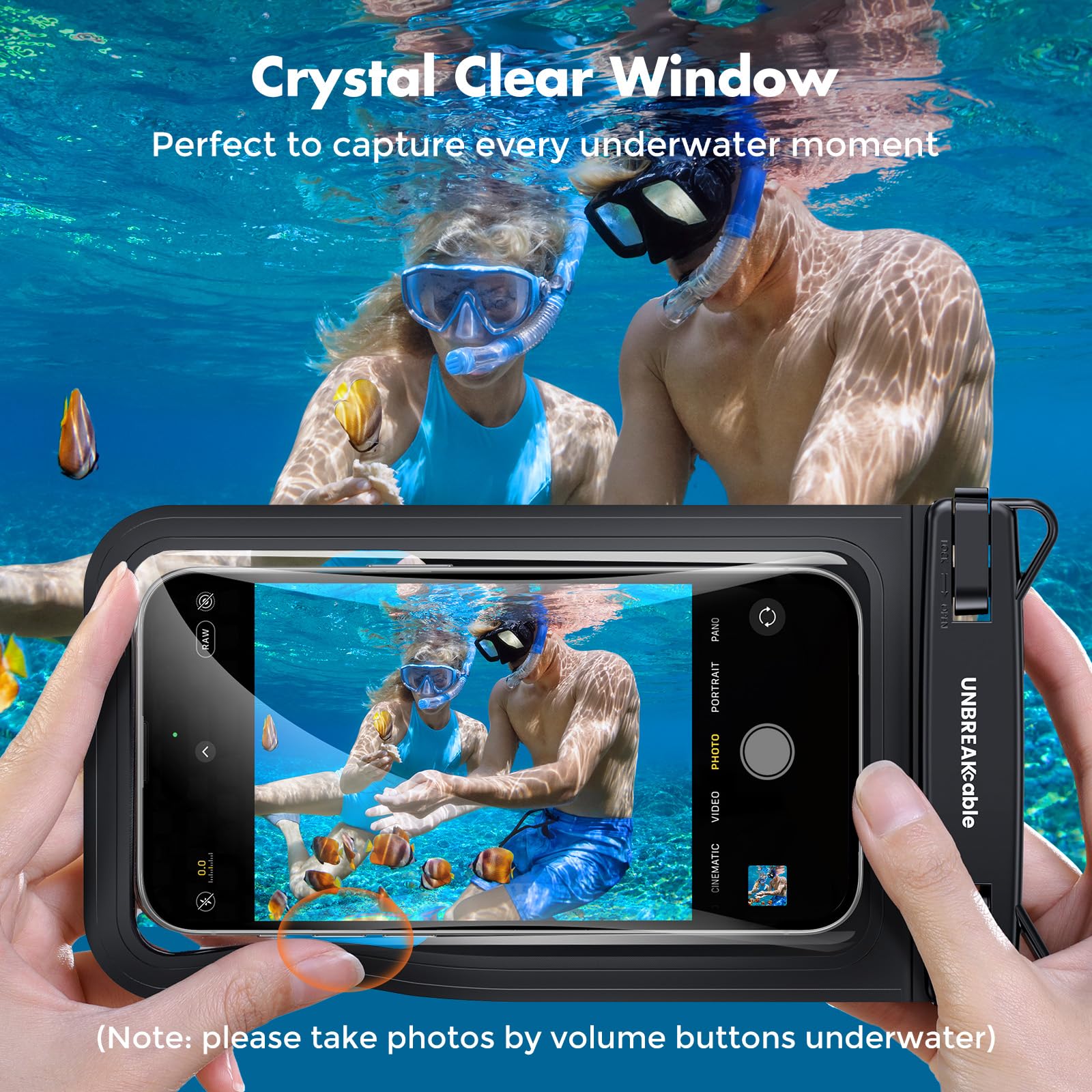 UNBREAKcable Waterproof Phone Pouch [2-Pack] - IPX8 Certified Underwater Dry Bag for iPhone 15 14 13 12 11 Pro Max Mini - Double Capacity Phone Case for Swimming, Beach, Snorkeling & Water Sports (Fits Up to 7'')