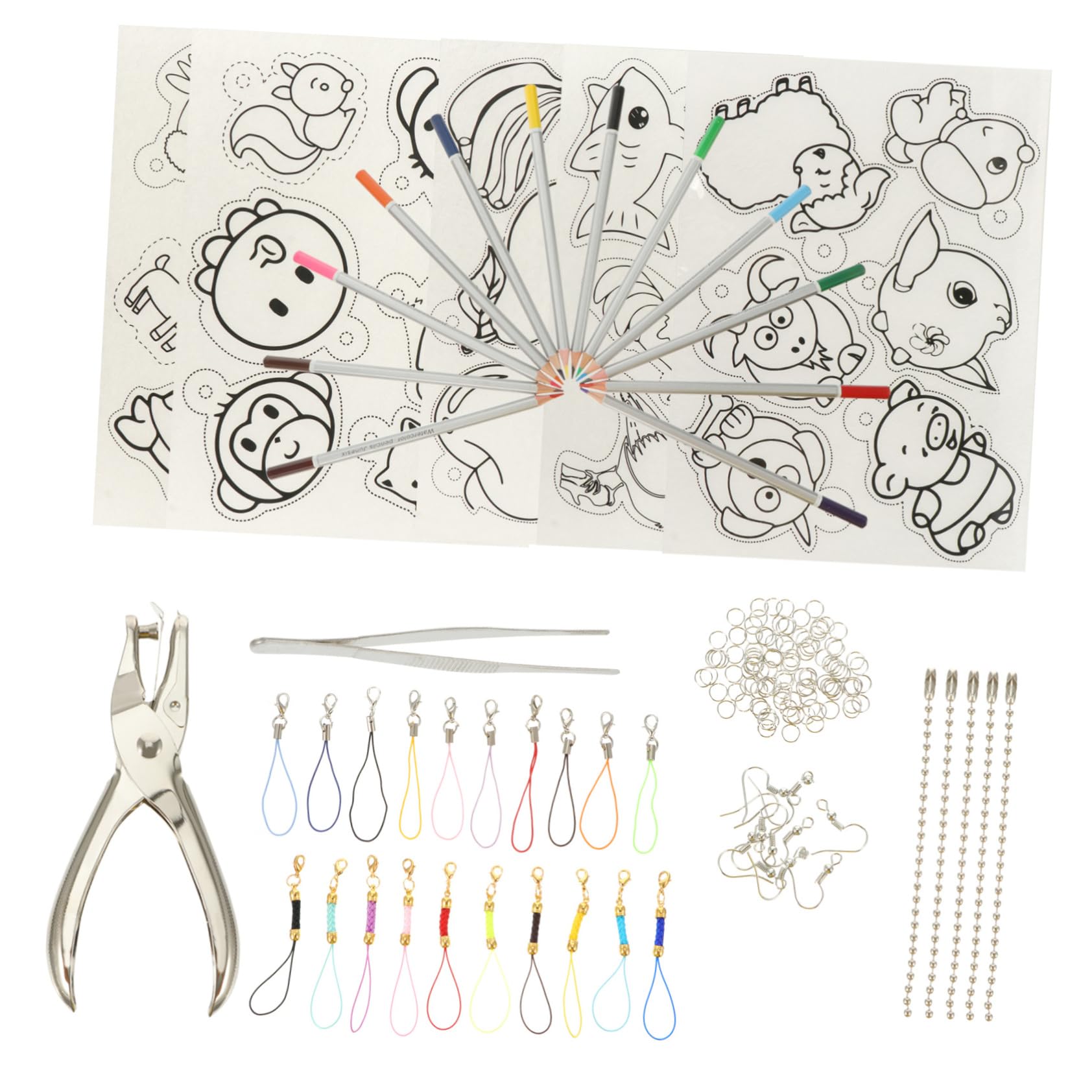 Abaodam Heat Shrink DIY Craft Kit - 50pcs Colorful Shrink Film Paper, Alloy Accessories for Handmade Jewelry & Keychains - Perfect for DIY Art Projects, Gift Making & School Crafts