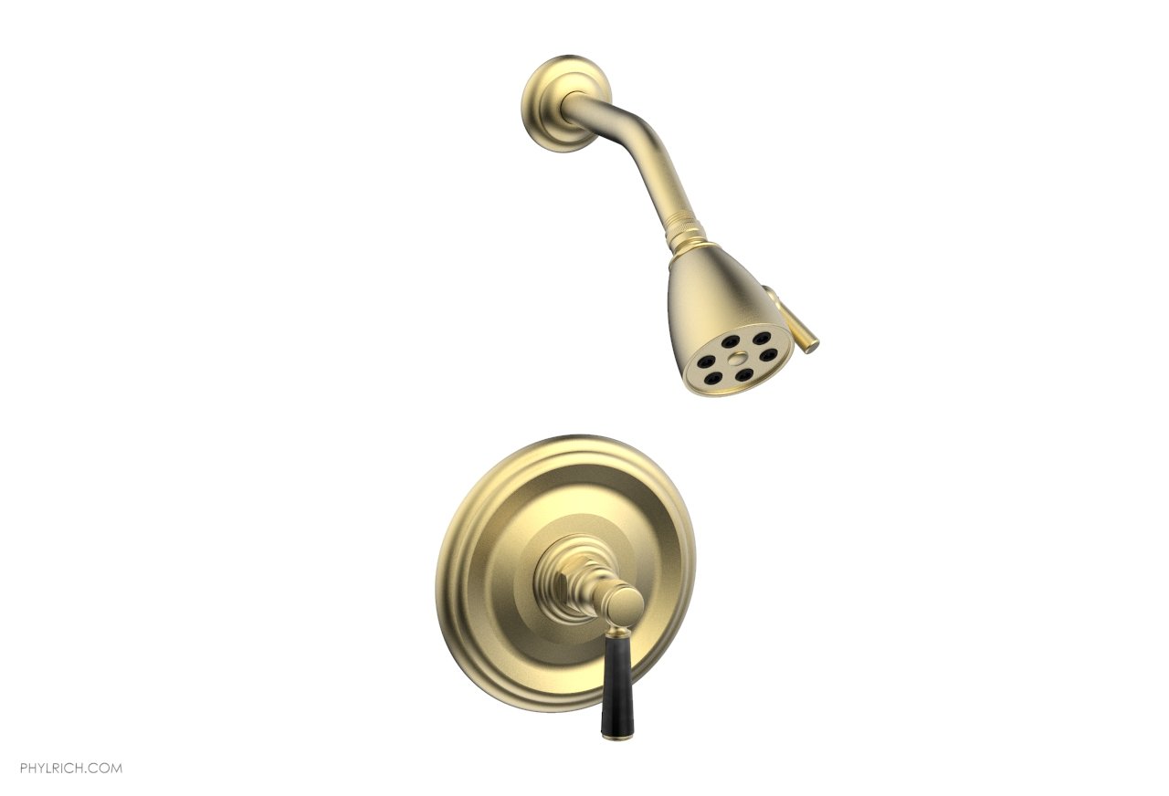 HEX TRADITIONAL Pressure Balance Shower Set - Black Marble Finish, 500 GPM, 23 Function Spray - Perfect for Modern Bathroom & Spa Experience