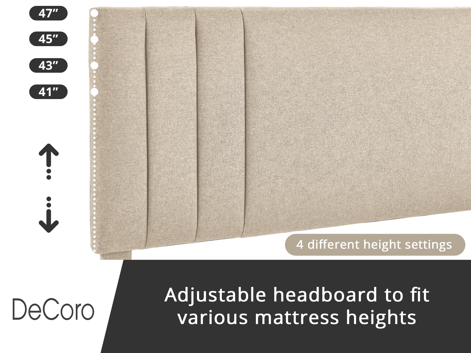 Chicago Modern Tufted Upholstered Platform King Size Bed Frame with Linen Fabric - Luxury Bedroom Furniture for Master Suite, Guest Room & Apartment
