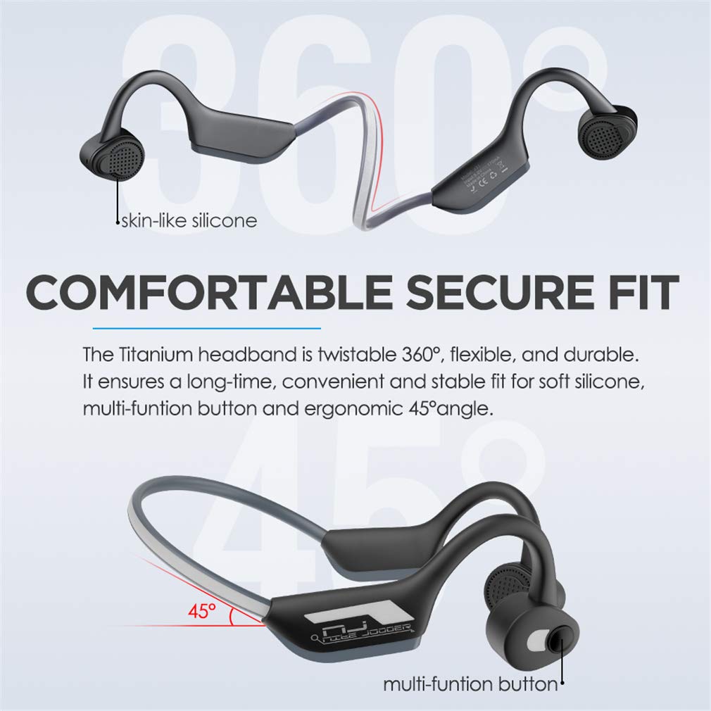 Wireless Bone Conduction Headphones Bluetooth 5.0 - IPX6 Waterproof Open-Ear Sport Headset with Built-in Mic | Perfect for Running, Cycling, Gym Workouts & Outdoor Activities