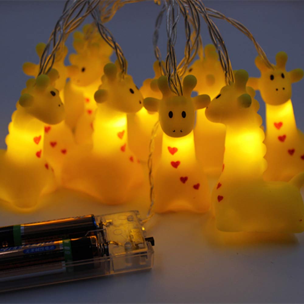 NIWWIN 10 LED Animal String Lights - 1.8M Giraffe Shaped Warm White Fairy Lights for Kids Room, Nursery, Bedroom, Party & Holiday Decor - Perfect for Christmas, Birthday, Wedding, Garden and Indoor Outdoor Decoration