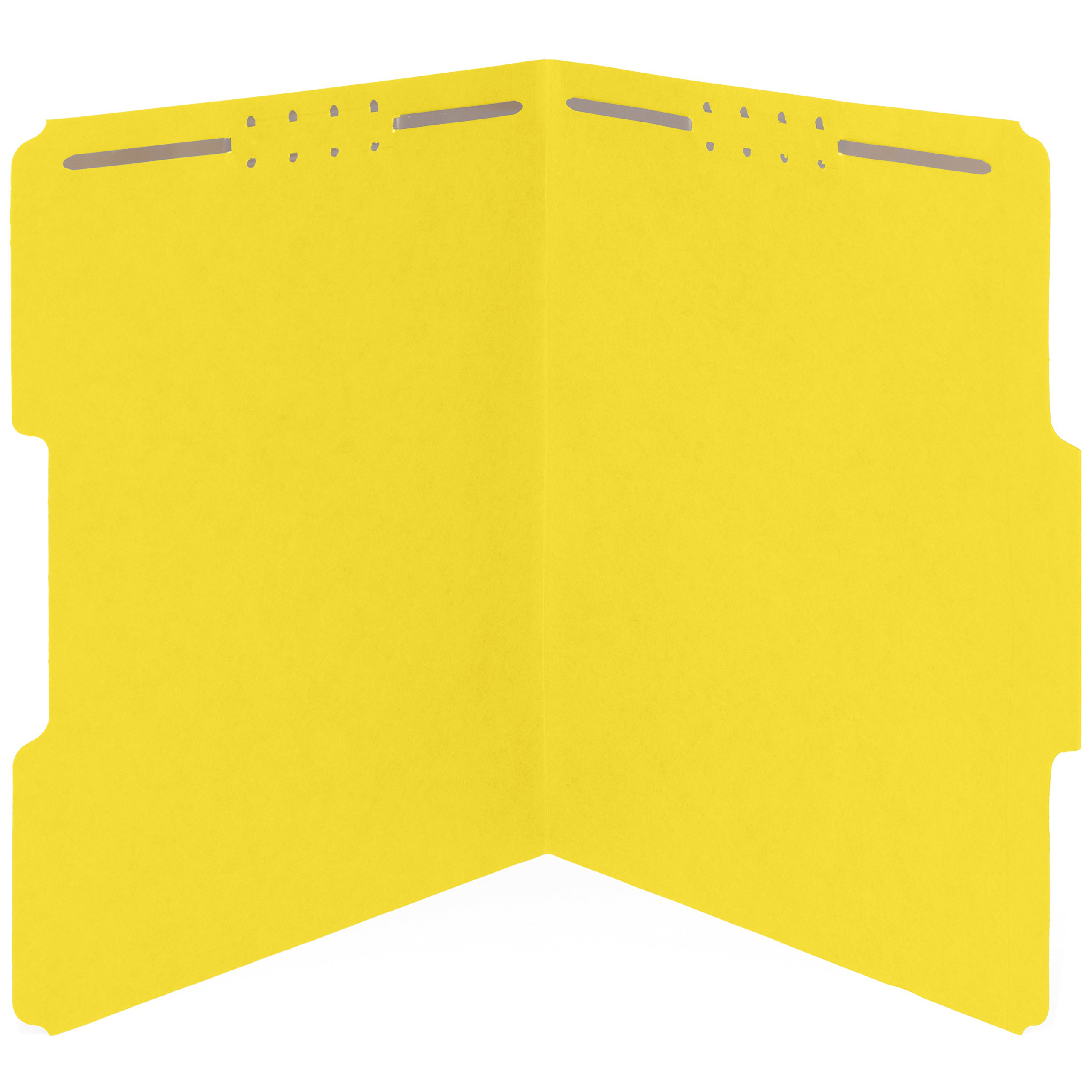 50 Pack Yellow Fastener File Folders - 1/3 Cut Reinforced Tab, 2 Prongs for Secure Hold - Durable Letter Size File Folders for Organizing Medical Records, Legal Documents & Office Reports - Perfect for Hospitals, Law Firms & Business Filing Systems