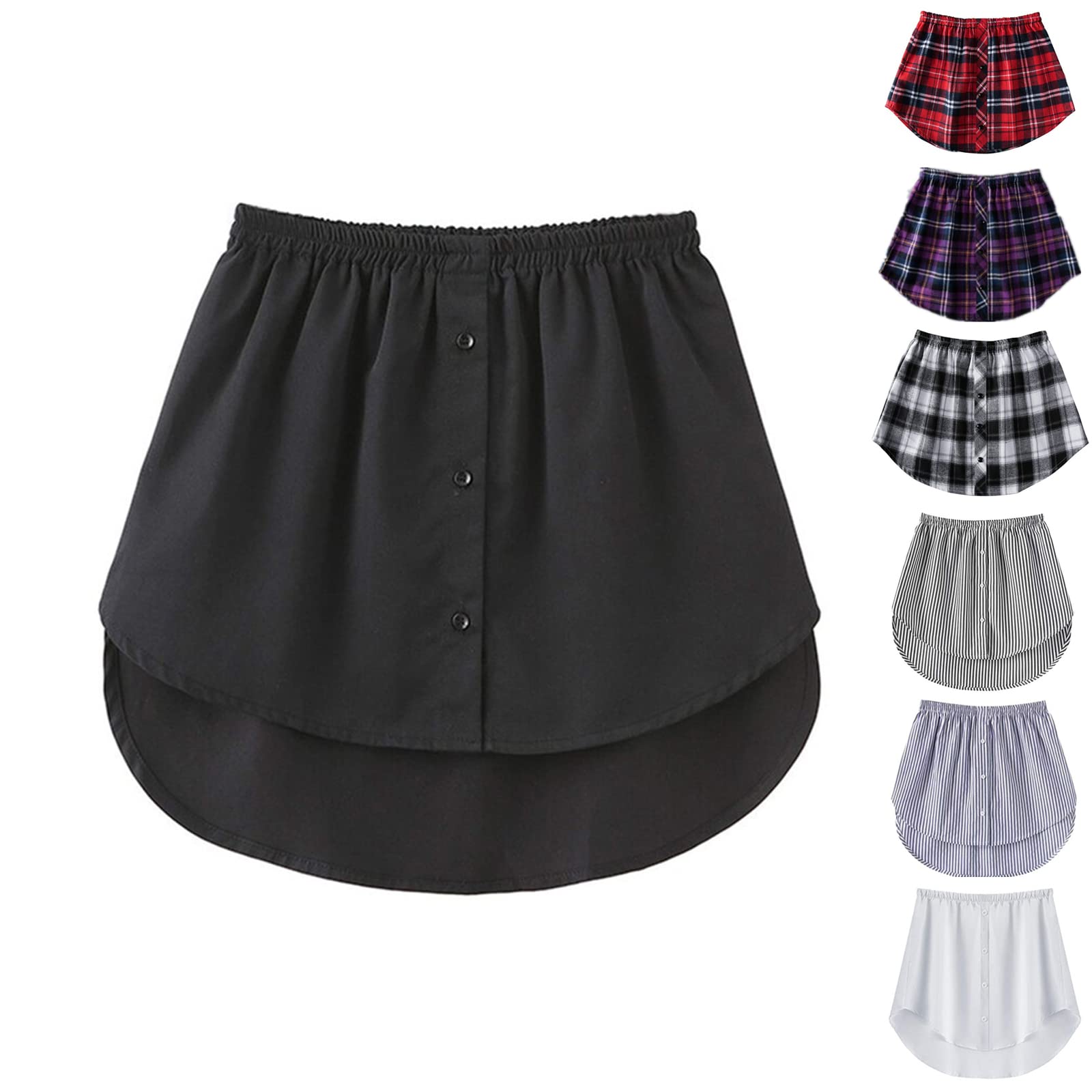 GEOBY Adjustable Shirt Extenders for Women - Mini Skirt Layering Shirt Extender, Lower Sweep Blouse Extender (Size F, XXL) - Perfect for Layering Under Dresses, Tops & Tunics