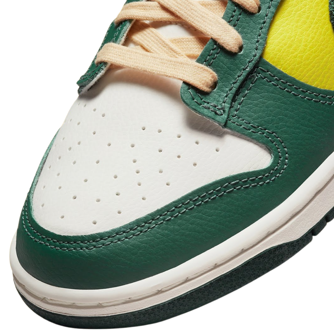 Nike Women's Dunk Low Sneakers - Sail Noble Green Retro Running Shoes for Women | Casual Wear, Gym Workouts & Street Fashion