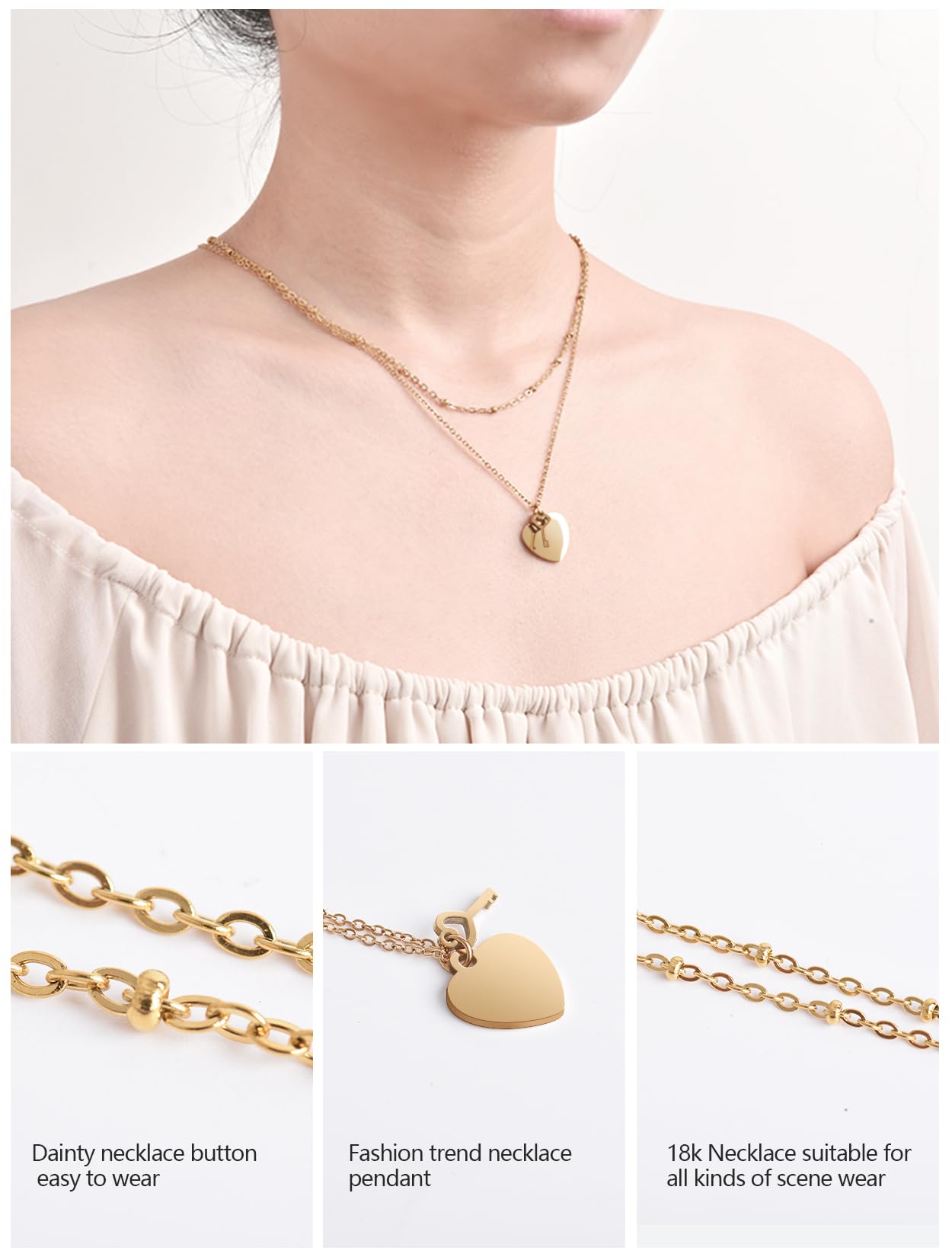 18K Gold-Plated Layered Pendant Necklace for Women & Teen Girls - Elegant Fashion Jewelry Gift for Birthday, Anniversary & Special Occasions | Perfect for Date Night, Parties & Everyday Wear