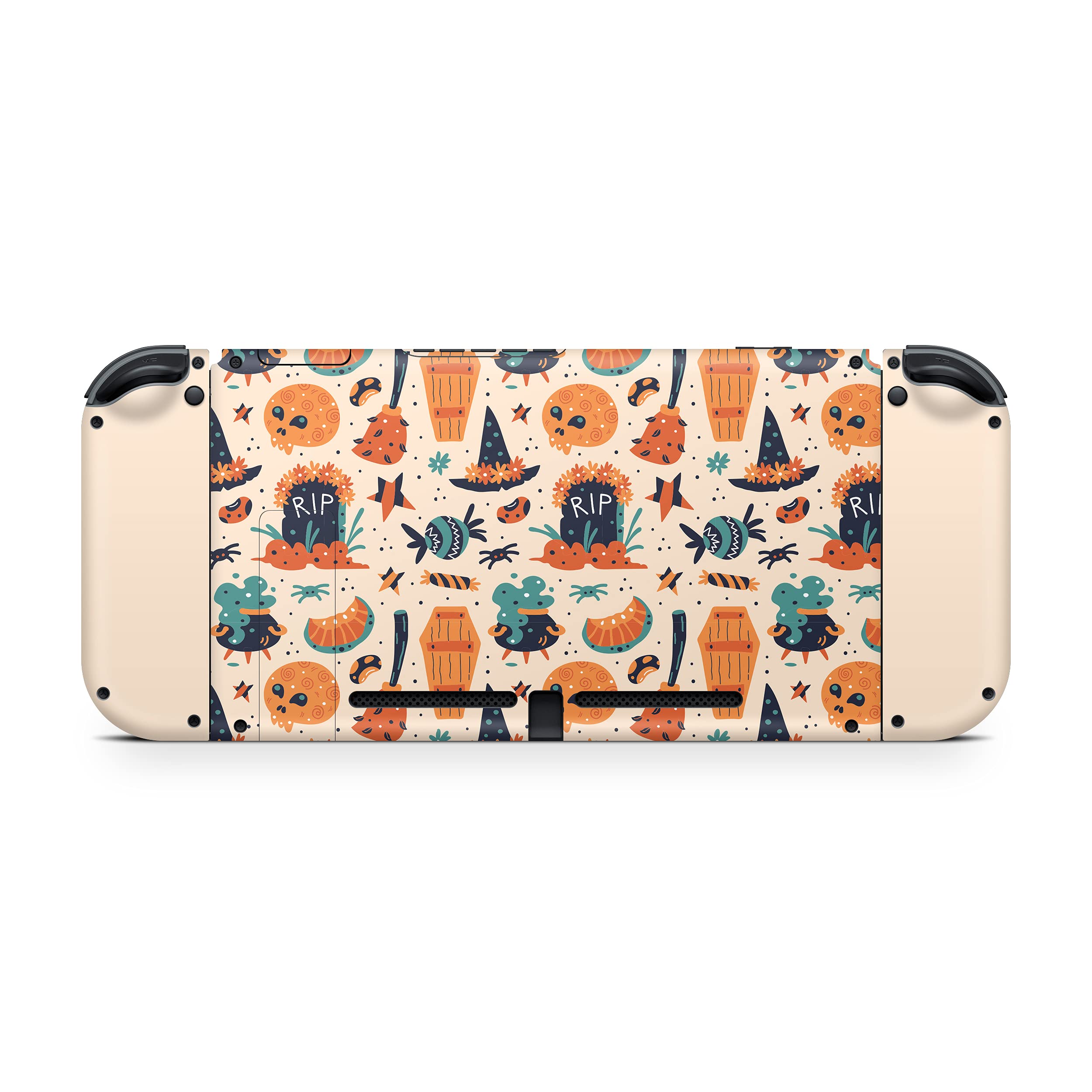 Spooky Halloween Nintendo Switch Skin Wrap - Pumpkin Design Premium Vinyl 3M Full Wrap Decal for Switch Console, Joy-Con & Dock | Durable Protective Cover for Gaming, Parties & Themed Events