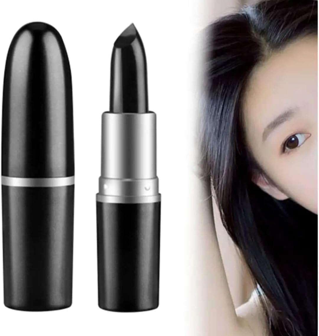 Lipstick-Shaped Temporary Hair Dye Pen - Natural Plant-Based Root Touch-Up for Gray Coverage | One-Time Use Hair Color Pencil for Quick & Easy Application | Perfect for Travel, Parties, and Everyday Root Maintenance
