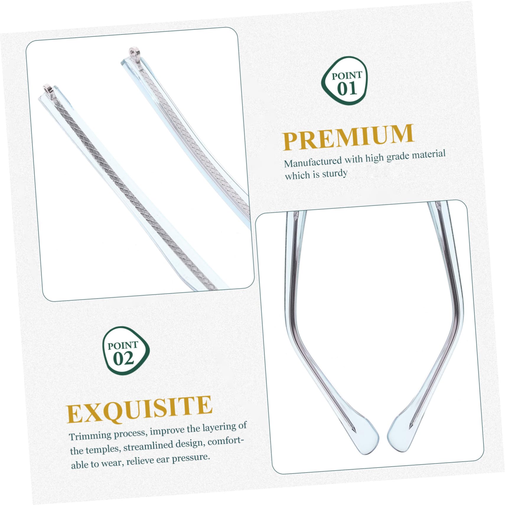 WOFASHPURET Universal Glasses Repair Kit - 1 Pair Metal Replacement Temple Arms & Legs for Eyeglass Frames | Durable Glasses Accessories & Parts | Perfect for Broken Glasses Repair at Home, Office, or Travel