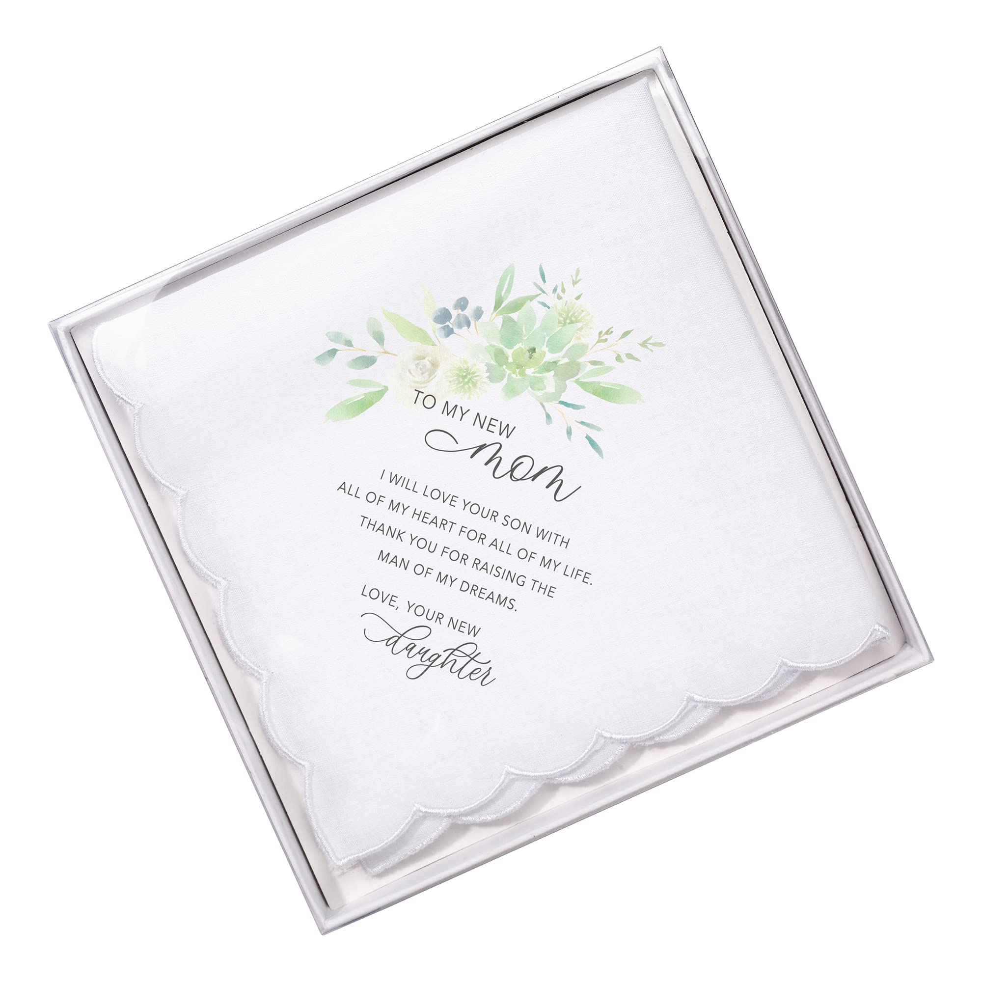 Lillian Rose New Mom & Wedding Keepsake Handkerchief - Elegant White Lace Hanky for Brides, Mothers & Special Occasions - Perfect for Baby Showers, Weddings & Emotional Moments