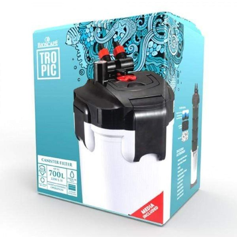 Bioscape Tropic Canister Filter 2200 - 185 Gallon (700L) High Flow Aquarium Filter with 580GPH (2200L/h) for Freshwater & Saltwater Fish Tanks - Perfect for Large Home Aquariums and Aquatic Plant Setups