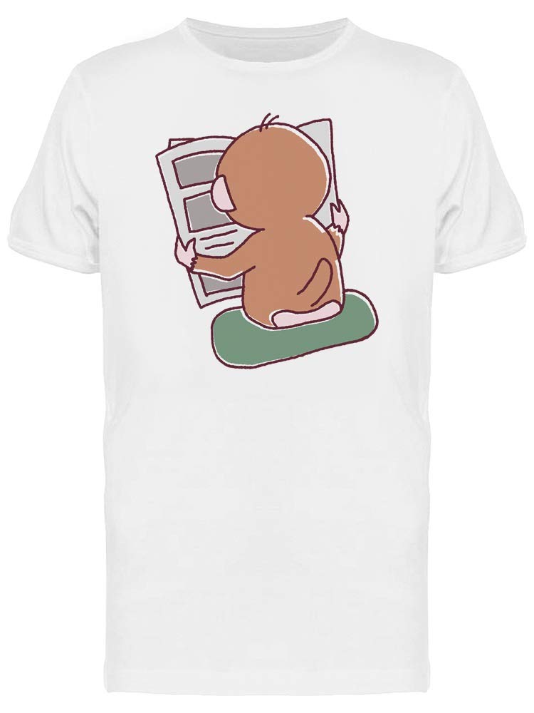 Funny Monkey Reading Newspaper Cartoon T-Shirt for Men - Trendy Graphic Tee for Casual Wear, Gifts & Everyday Outfits