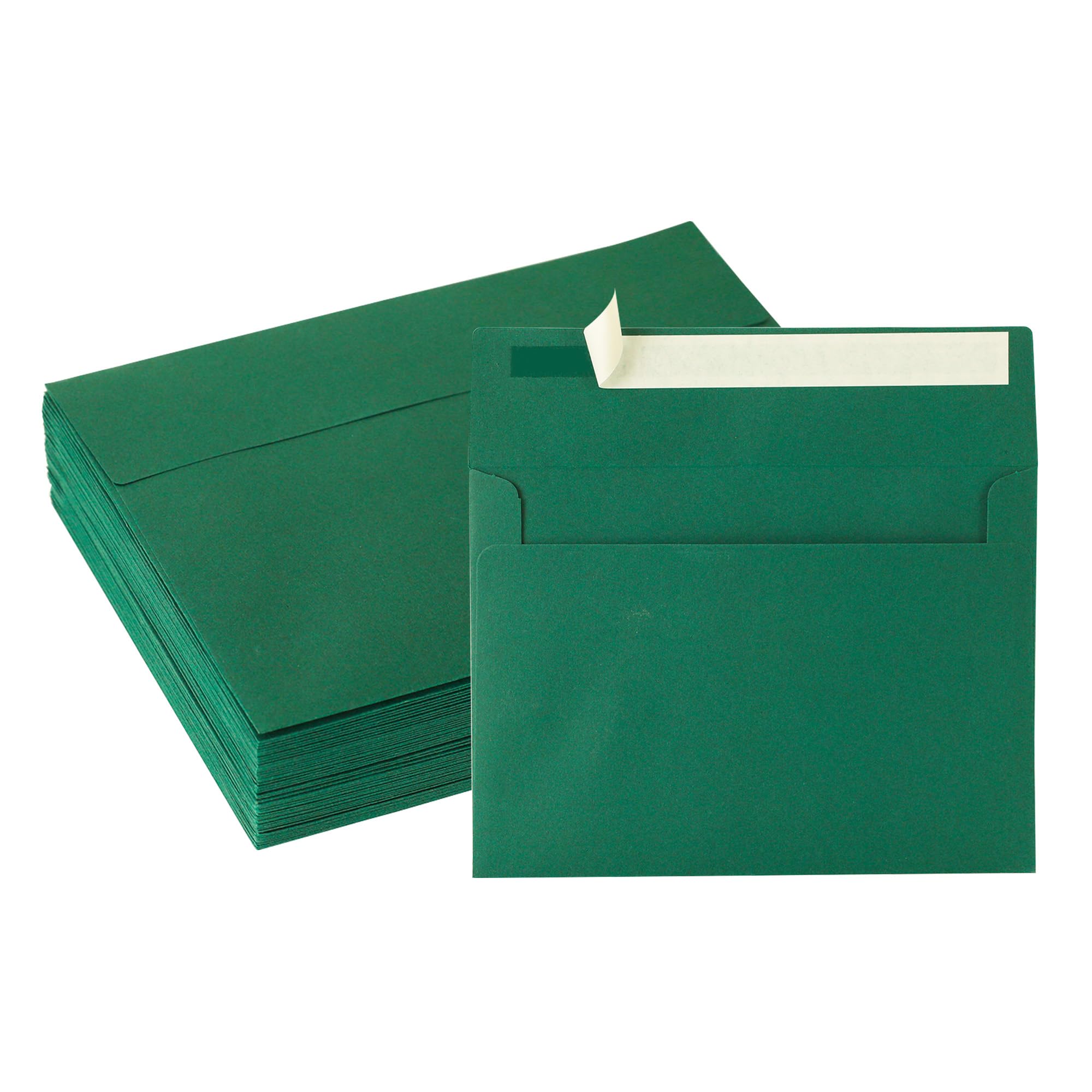 Premium Dark Green A7 Envelopes (5 x 7 Inch) - 50 Pack Heavyweight 120gsm Paper - Elegant Card Envelopes for Wedding Invitations, Birthday Cards, Personalized Gifts & Postcards - Perfect for Special Occasions & Professional Correspondence