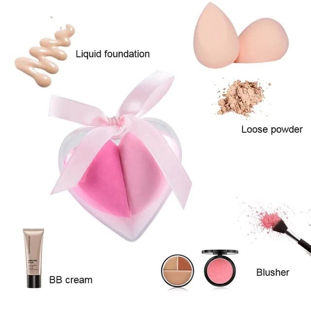 Heart-Shaped Makeup Sponge Set - Soft Beauty Blender for Flawless Foundation & Concealer Application - Perfect for Daily Makeup & Professional Use