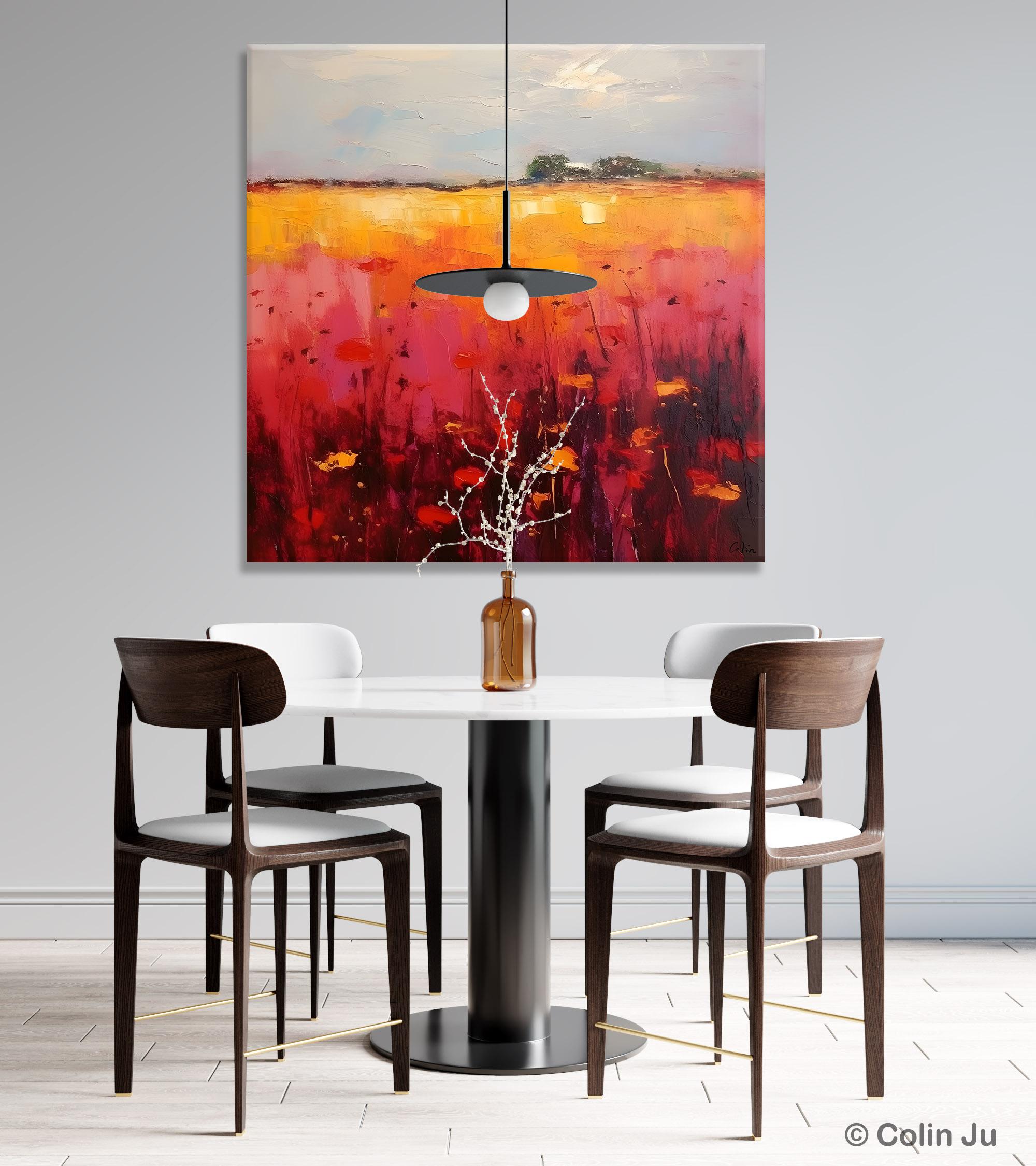 Modern Abstract Landscape Wall Art - Large Acrylic Canvas Painting for Living Room Decor | Contemporary Home & Office Wall Decor