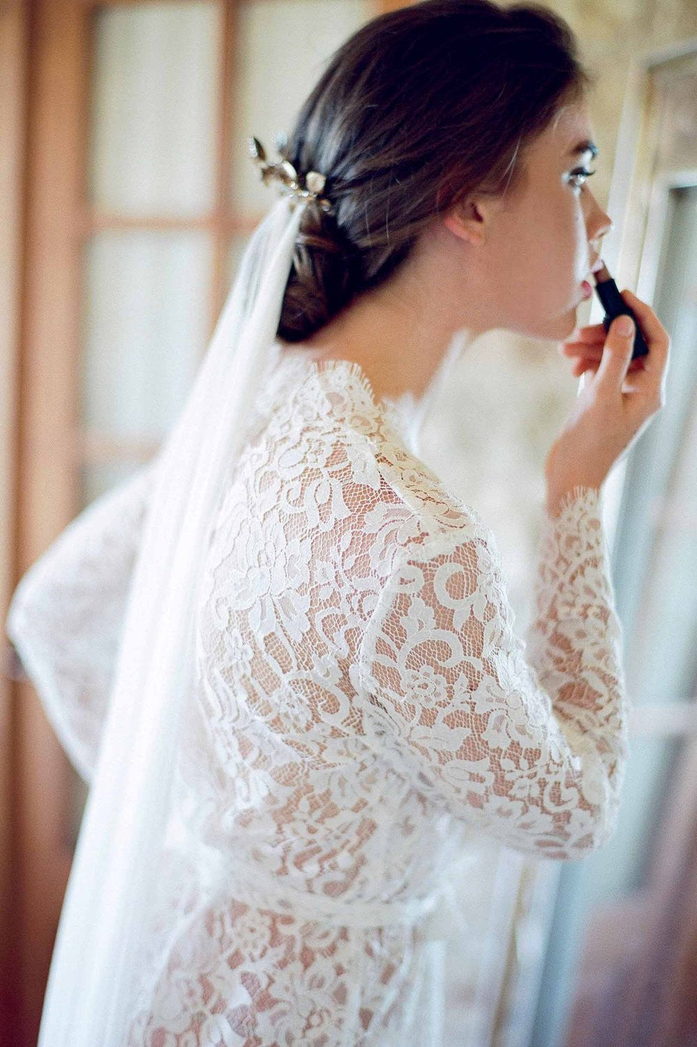 Fabienne Silk Tulle Single Layer Wedding Veil - Ivory, Off White or White - Perfect for Bridal Ceremonies & Romantic Photos