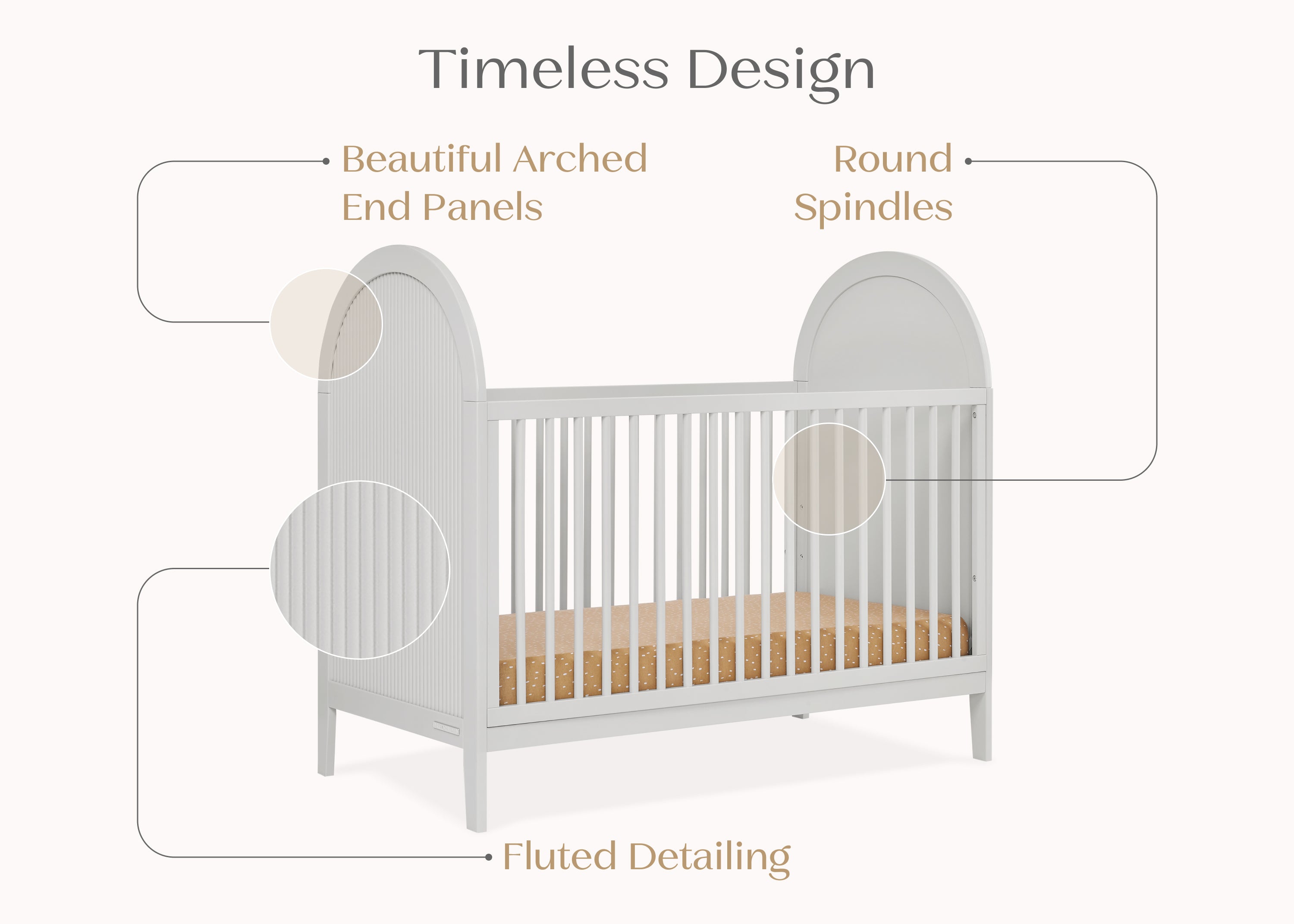Eloise 4-in-1 Convertible Baby Crib - Toddler Bed, Daybed & Full-Size Bed Conversion - Safe Nursery Furniture for Newborns to Teens - Perfect for Bedrooms, Daycare & Guest Rooms
