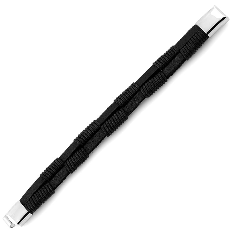 Premium Stainless Steel Leather Rope Bracelet for Men & Women - Adjustable Unisex Cuff Wristband - Perfect for Casual Wear, Outdoor Adventures & Gift Giving