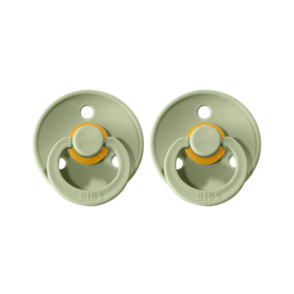 BIBS Round Pacifier for Babies - 2 Pack, Size 3 (6-18 Months) - Natural Rubber Orthodontic Soother for Newborns & Infants - Perfect for Daycare, Travel & Sleep Time