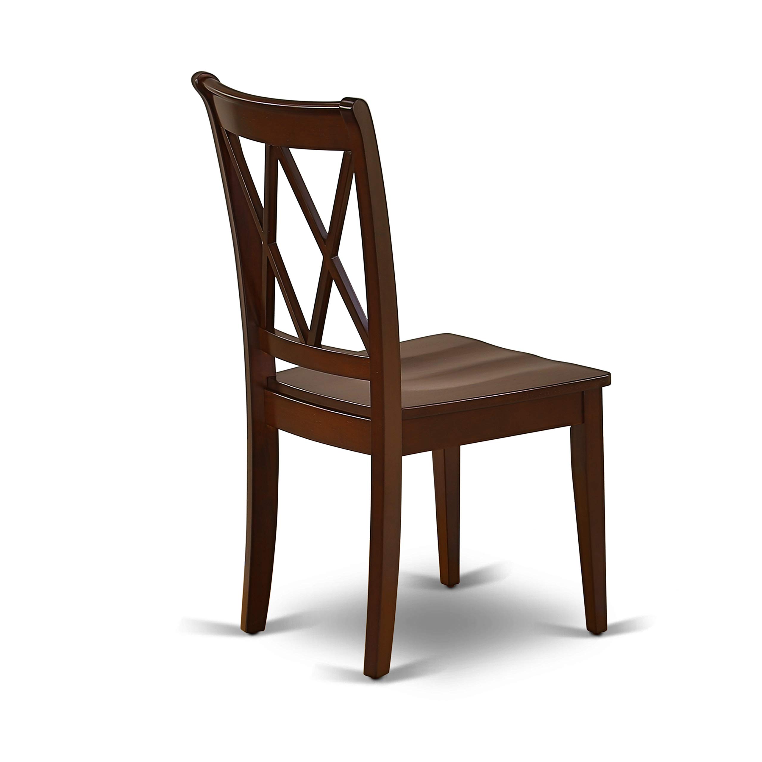 East West Furniture 5-Piece Mahogany Dining Set with Round Pedestal Table & 4 Chairs - 42x42 Inch Kitchen Table Set for Small Spaces, Breakfast Nook, and Apartment Dining Room