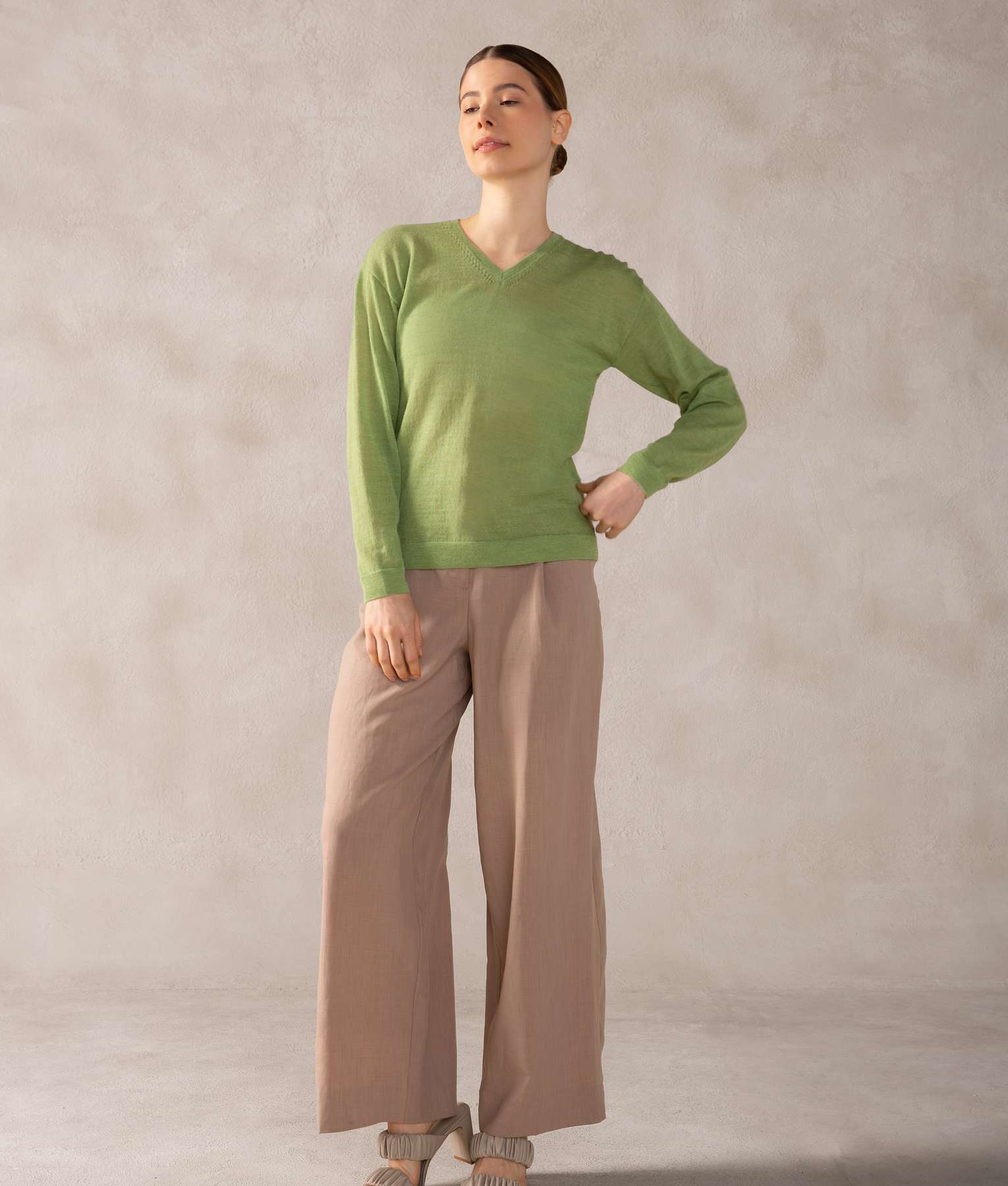 Soft & Cozy Baby Alpaca Basic V-Neck Sweater for Women - Perfect for Casual Wear, Office & Winter Outfits