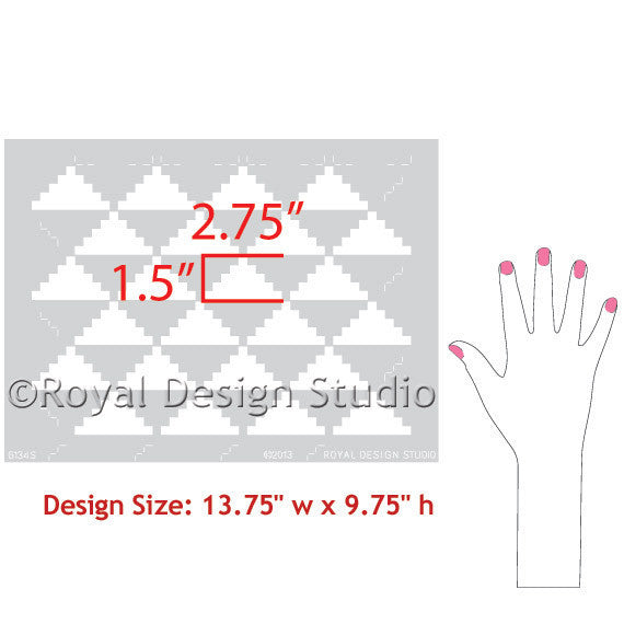 Step Up Triangles Furniture Stencil - Reusable DIY Painting Template for Wood, Walls & Fabric - Perfect for Home Decor, Crafts, and DIY Projects