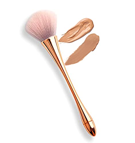 Premium Large Powder Mineral Brush - Nail Art Dust Brush, Foundation & Blush Makeup Brush for Flawless Application | Perfect for Daily Makeup, Contouring & Professional Salon Use (Golden)
