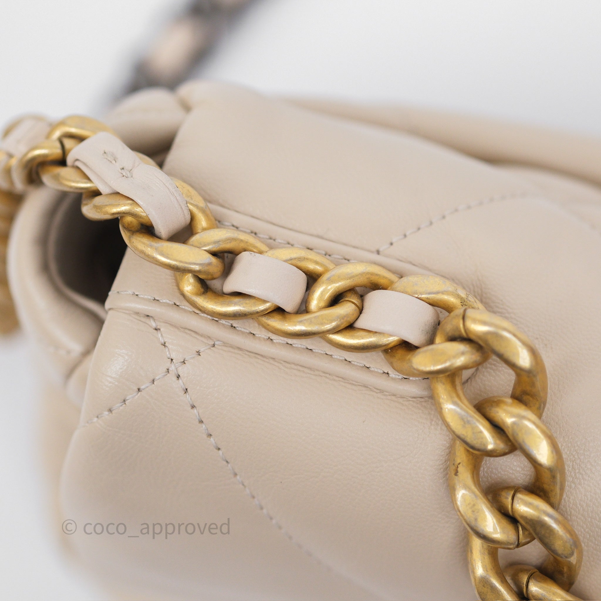 Chanel 19 Small Handbag in Light Beige with Mixed Hardware - Luxury Designer Shoulder Bag for Women, Perfect for Everyday Use & Special Occasions