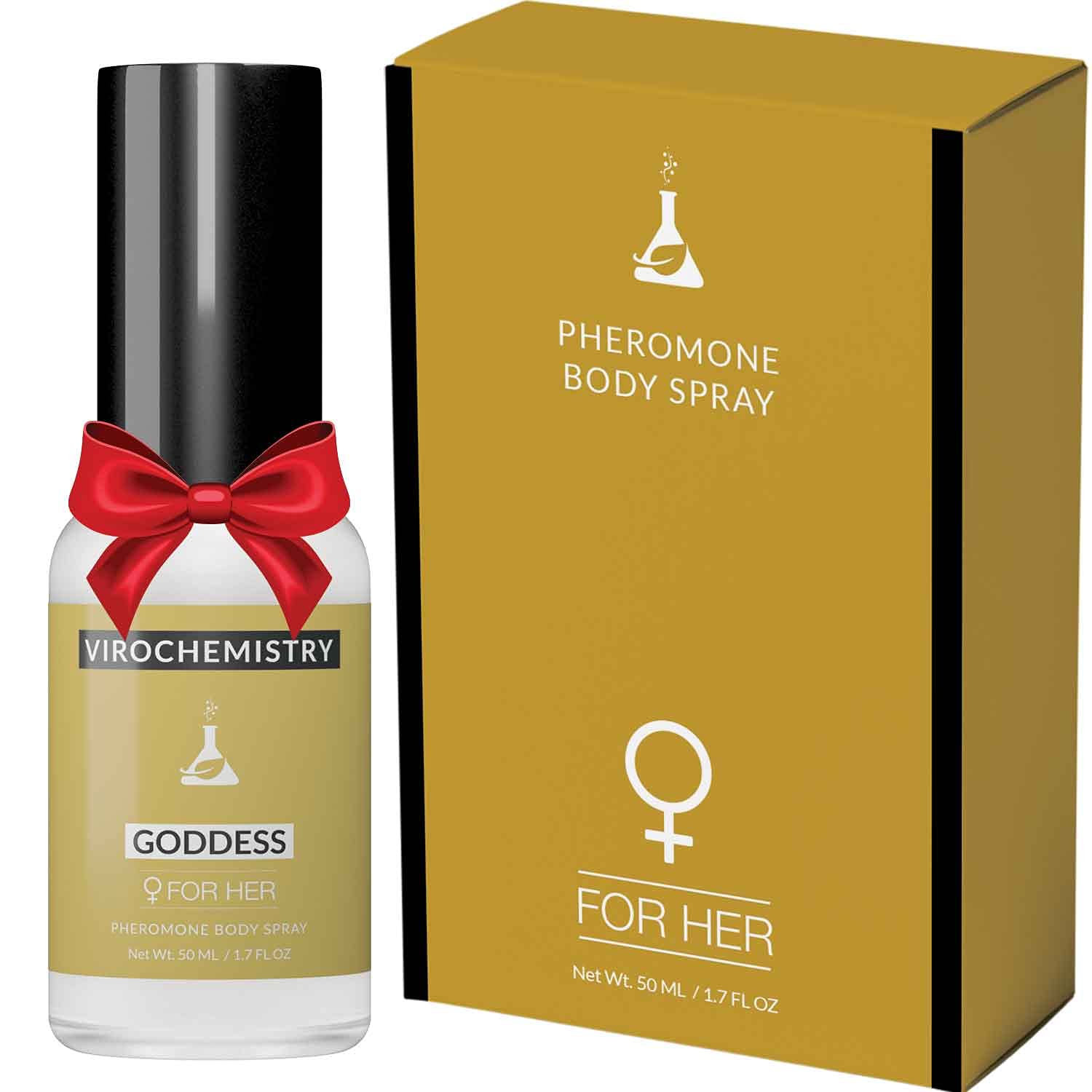GODDESS Pheromone Perfume for Women - Ultra Strength Organic Human Pheromone Body Spray 50mL (Attract Men) - Elegant Floral Fragrance for Date Night & Romantic Occasions