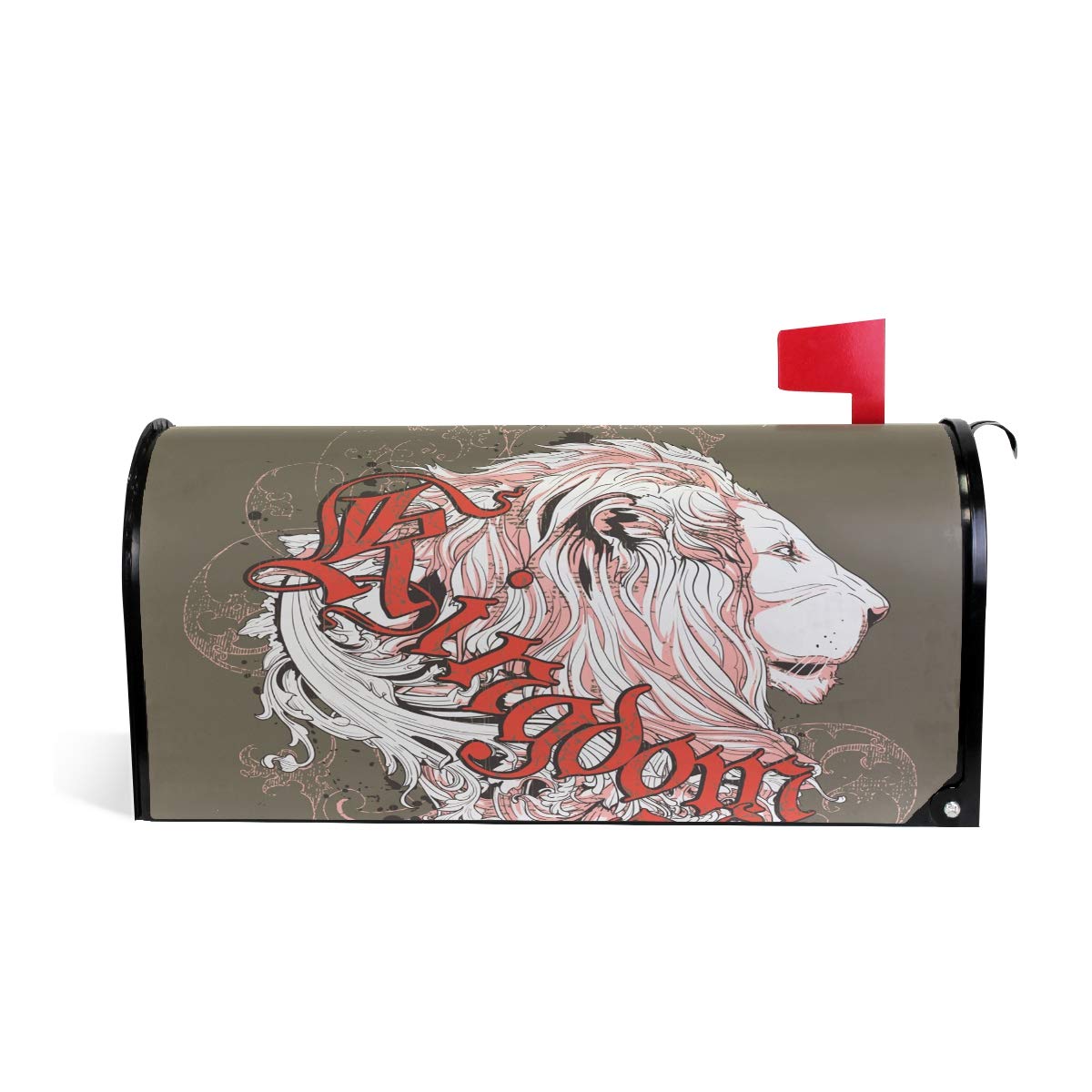 Vintage King Lion Magnetic Mailbox Cover - Decorative Mail Wrap for Medium & Large Post-Mount Mailboxes - Perfect for Home, Garden & Outdoor Decor