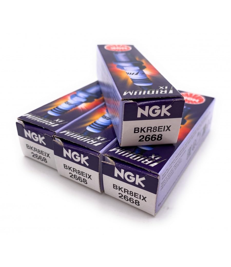 NGK Iridium IX Spark Plug BKR8EIX 2668 (4 Pack) - High Performance Spark Plugs for Cars, Trucks & Motorcycles - Improves Fuel Efficiency & Engine Power