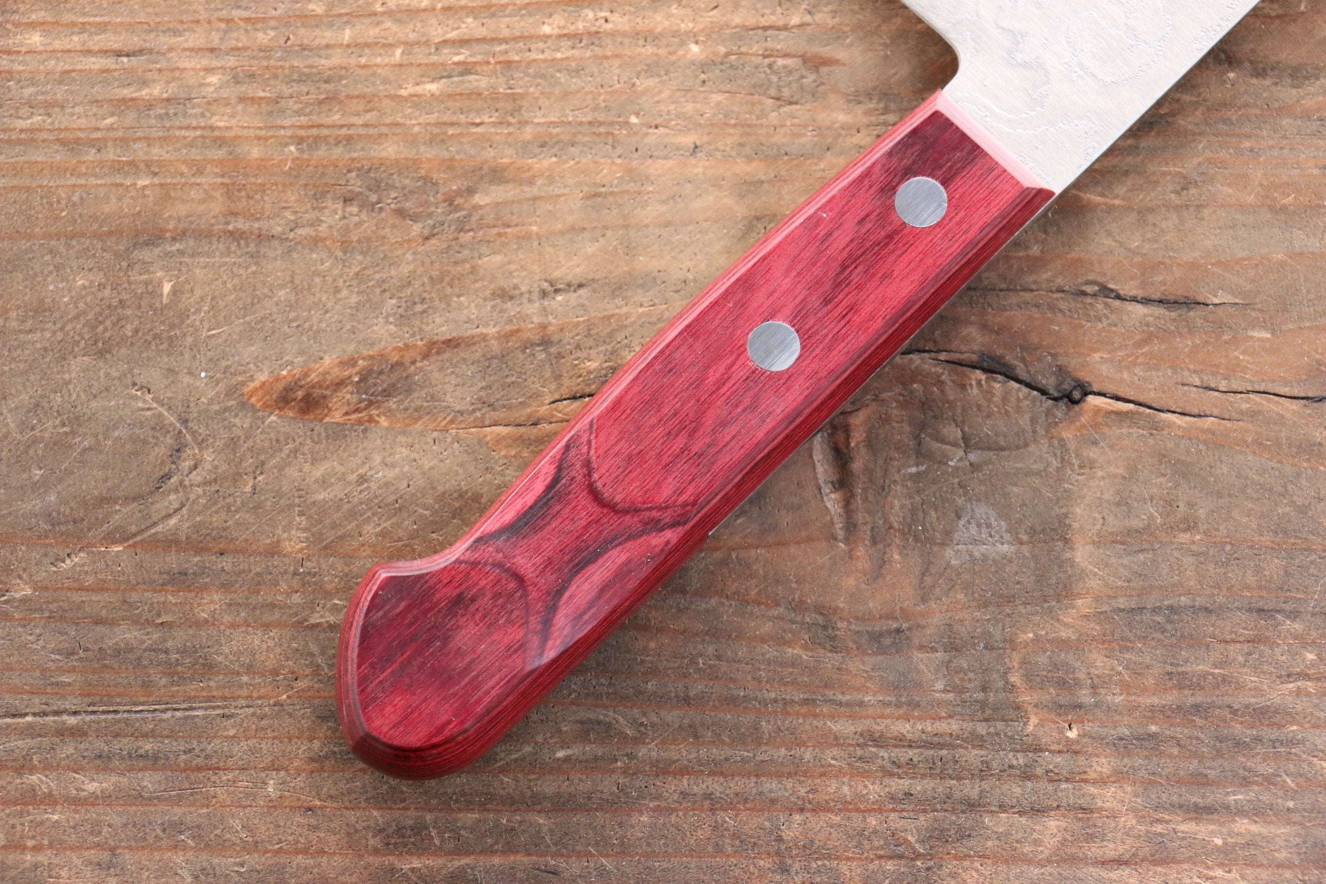 Premium Nao Yamamoto SG2 Damascus Nakiri Knife 165mm - Japanese Chef Knife with Migaki Finish & Red Pakka Wood Handle - Perfect for Slicing Vegetables, Herbs & Sushi Prep