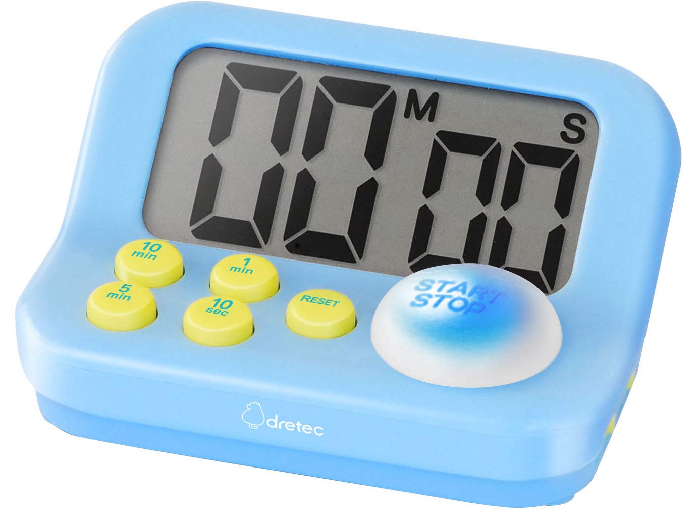 Dretec Pomodoro Timer - Large Display & Button, Blue - Study & Exam Productivity Timer for Focus, Time Management, and Task Tracking - Perfect for Students, Professionals, and Home Office Use