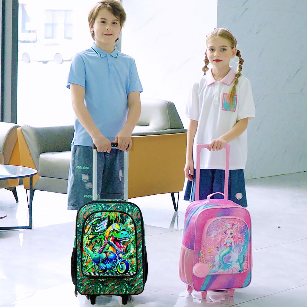 Kids Rolling Luggage for Boys & Girls - Cute Travel Suitcase with Wheels for Toddlers & Children | Perfect for Airplane Carry-On, Family Trips & School Outings