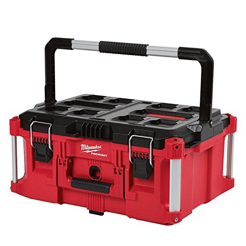 Milwaukee PACKOUT 22-Inch Large Tool Box with Accessories - Heavy-Duty Red & Black Storage for Construction Tools, Power Tools, and Equipment - Perfect for Job Sites, Workshops, and Professional Contractors